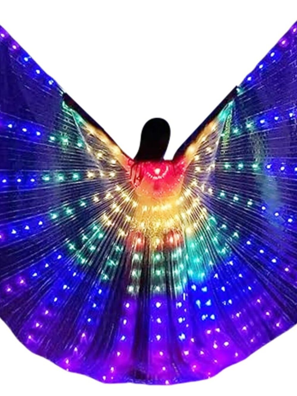 Women's Colorful Led Light Up Wings Imported Belly Dance Halloween Costume